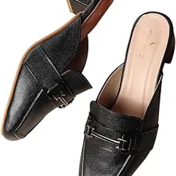 chinraag Women Textured Block Heels Mules-picture-23