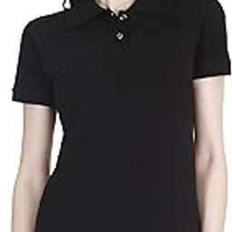 fleximaa Women's Cotton Plain Polo Neck Half Sleeve T-Shirt-picture-44
