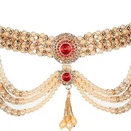 womensky Gold Polished Pearl Kamarpatta for Women-picture-14