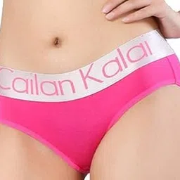 meizhimi fashion with passion Women's Compatible for Cailan Kalai Modern Cotton Printed Mid Rise Bikini with Broad Band Panty (Pink,L)-picture-18