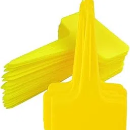 100 Pcs 10 * 6cm Plastic Plant Labels Garden Marker Nursery Tags T-Type Stake Notes Strip (Yellow)-picture-18