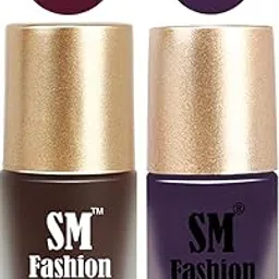 SM FASHION Nail Polishes, Dark Wine-Violet Velvet Matte Nail Paint Combo Set of 2 Pcs 7ml each-image-50