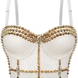 Women's Beaded Camisole Vest – Stylish Short Corset Outerwear for Party-image-9