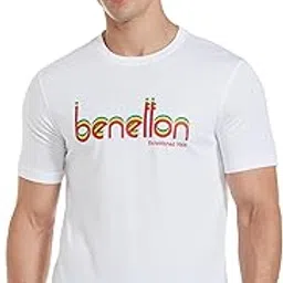 united colors of benetton Men's Letter Print Relaxed Fit T-Shirt-picture-24