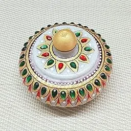 generic SEVLIYA TRADERS Marble Sindoor Dani, Sindoor Box, Kumkum Box (7.5Cm X7.5 Cm X 5 Cm) (Red,Round)-picture-26