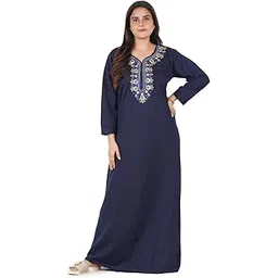 anglina Women's Winter Wear Woolen Full Sleeve Solid Fleece Nighty, Maxi, Nightwear, Nightgown WSR-173-picture-13