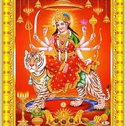 Pavan Photo Laminations Durga Maa Mata Devi Goddess Sherawali Ji Ambe Wall Painting Framed Home Decor (Wood,Matte,Gold,Small Size,6 x 8 Inch) R1186S-picture-67
