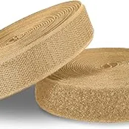 1 Inch Beige Hook and Loop Tape 5 Yards Sew on Non-Adhesive Nylon Heavy Duty Strips Fabric Roll Fastener Set Ideal for Military Form Bags Clothes Shoes Backpacks Home Office School Craft DIY-picture-22