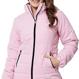 kotty Women Nylon Peach Pink Solid Puffer Jacket-picture-63
