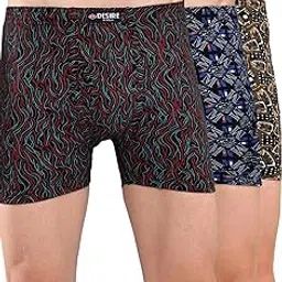Pure Cotton Trunk for Men | Regular Fit | Printed | Snug Fit | Long Trunks | Inner Elastic | Soft and Comfortable | Assorted Prints| Pack of 3-image-10