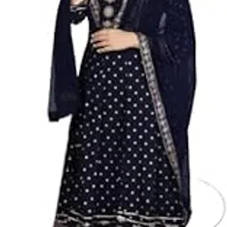 Women’s Embroidered Anarkali Kurta, Pant & Dupatta Set - Ethnic Wear-picture-27