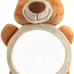 Surakey Baby Car Mirror, Baby in-Sight Auto Mirror for Rear Facing Carseats, Baby Car Mirror Backseat Viewer for Infant Protection and Entertainment Plush Hanging Rearview Mirror Deer Mirror, Bear-picture-14