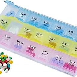 FunBlast Pill Box for Medicine - Weekly Pill Organizer 3-Times-A-Day, Portable 7 Day Pill Box Case with Separate Compartments to Hold Medication, Vitamins Capsules, Medicine Organizer Box-picture-25