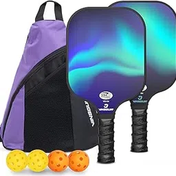 VINSGUIR Pickleball Paddle Set, USAPA Approved Fiberglass Pickleball Set of 1, 1 Paddles & 2 Pickleballs, Lightweight Carrying Bag, Pickle Ball Paddle for Beginners & Pros (Aurora Blue)-picture-45