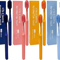 FunBlast Tooth Brush Set - Tooth Brush Combo Pack of 8 Pcs; Tooth brush for Kids & Adults, Super Soft Bristles for Sensitive Teeth, Manual Toothbrush for Kids & Adults (Multicolour) image 1