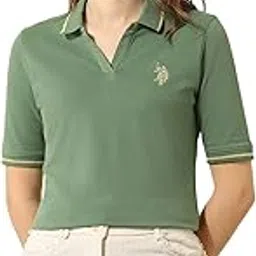 u.s. polo assn. Women's Solid Regular Fit Polo Shirt-picture-38