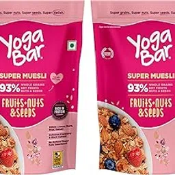 Yogabar Muesli Fruit And Nuts - 93% Wholegrain Breakfast Cereals With Oats, Dry Fruits, And Nuts & Seeds, High In Omega 3, Gluten Free Granola With Chia And Flax Seeds (700G - Pack Of 2)-picture-20