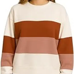 buddy jelly trends Women's Cotton Striped Oversized-Off Shoulder Pullover | Casual Loose Crewneck Jumper Top in Strip | Lightweight Long Sleeve Monochrome Fashion for Winter-picture-16