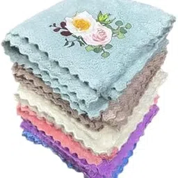 ELITEWAVE Face Towel/Handkerchief/Rumal Microfiber Small Size -Pack of 12 Pieces - Soft and Super Absorbent Face Towels for Women's, Kids and Newborn Babies - 25x25 CM(Multicolor).-picture-40