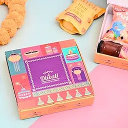 Digi Arts Diwali Decorative Box, Golden Foil Printed Corrugated, 24 x 24 x 5 cm, Pack of 10, Reusable for Sweets, Chocolates & Dry Fruits-picture-43