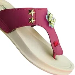 Women's Soft PU Slip-On Maroon Strap Slides with Flexible Sole-picture-51