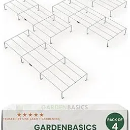 GARDENBASICS Stainless Steel Plant Stands for Balcony Garden | Rust-Free Heavy Duty | Planter Stand for Outdoor Balcony | Gamla Stand | SS Pot Stand for Indoor Living Room (4 PCS RECTANGULAR SS STAND)-picture-17
