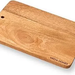 Vesta Homes Wooden Chopping Board/Cutting Board/Serving Board, Plate for Vegetables, Fruits & Cheese | Natural Mango Wood | 28 x 20 x 1.5 cm | Handcrafted in India-image-78