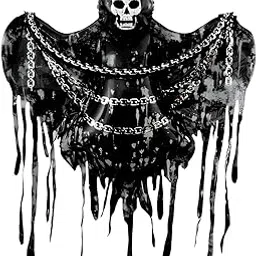 Rozi Decoration Giant Halloween Ghost Balloon with Skull & Chains – Spooky Foil Balloon for Haunted House, Scary Party Decorations & Halloween Party Supplies Pack of 1 Pcs-image-58