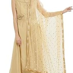 dupatta bazaar Woman's Embellished Beige Net Dupatta-picture-35