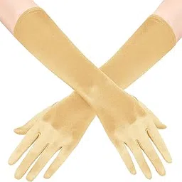 babeyond Long Opera Party 20s Satin Gloves Stretchy Adult Size Elbow Length 15 Inches-picture-34