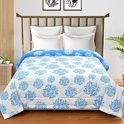 ohello® Printed Reversible 220 GSM Quilted Lightweight Comforter or Quilted Blanket for Double Bed | Soft AC Comforter | Pack of 1, Size 90 x 90 Inches (Comforter_016.1)-picture-16