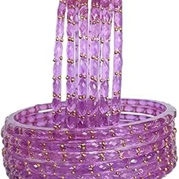Glossy Finished Raindrop Glass Bangle Set For Women and Girls Perfect for Weddings, Festivals & Everyday Fashion (1- Dorzan)-image-1