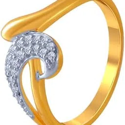 p.c. chandra jewellers 14k (585) Yellow Gold and American Diamond Ring for Women-picture-18
