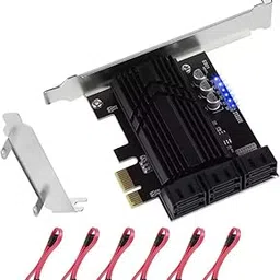 Joylifeboard PCIe to SATA Card 6 Ports PCIe 4X SATA III Controller Expansion Card, Support SATA 3.0 Devices, 6 Gbps, Non Raid, with 6 SATA Cables and Low Profile Bracket, ASM1166-picture-10