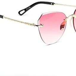 leeway Cat Eye Rimless Sunglasses for Women, Frame Less Cat Eye Shape Unique Sunglasses, Pack of 1 image 1