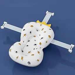 Anti-Slip Baby Bath Support Seat Soft Baby Bath Pillow for 0-6 Months Crown-image-12