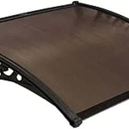 CHENNAI Window Blinds and Shades DIY Polycarbonate Awning Window Sunshade Door Weather Shed Rain Canopy Awnings - 4x2 (Black Brackets & Bronze Sheets)-picture-23