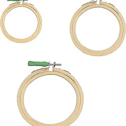 Elegant Casa Wooden Embroidery Hoop Ring Frame for Creative DIY Embroidery Cross Stitch Craft, Sewing Tool, Adjustable Handy Sewing Circle for Needle Art and Design (4 Inch,6 Inch,8 Inch, 3pcs) Set-image-37