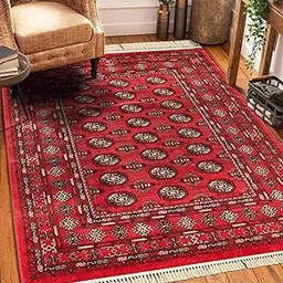 Obsessions Red 4' x 6' Classical Soft and Luxurious Carpet with Elegent Sheen Finish and Latex Backing Ideal for Bedroom and Living Room-image-70