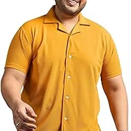 bigbanana Men's Plus Size Regular Fit Solid Lapel Collar Shirt-picture-44