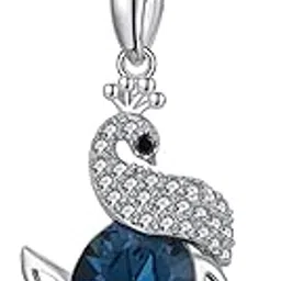fabunora 925 Sterling Silver Cubic Zirconia Crystal Peacock Necklace Gift For Self, Necklace For Girls With Message Card,-picture-33
