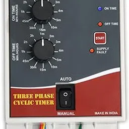 magnus power protection systems Magnus M-1126 Three Phase (440VAc) Analog Cyclic Timer for Fogger,Hydrophonics and Other Cyclic & Auto Start Stop Countdown Application (1 Minute - 3 Hours) with inbuilt SPP Made in India White-picture-46