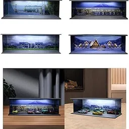 Fashion My Day Landscape 1/64 Scale Diecast Model Car Display Case for Alloy Car Collectors Style A-picture-35