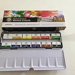 Mungyo 32 X 19 X 9 mm full size Gallery Professional Watercolor pan - set of 12 shades-image-59