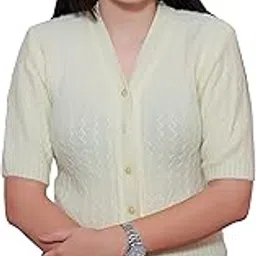 Women's Hosiery Woolen Solid Half Sleeve Sweater Blouse-picture-30