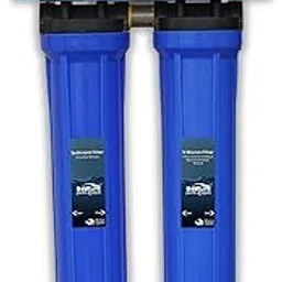 Smart Live 20 Inch Slim Filter Set - Iron & Dust Removal | Double Filteration | Whole House Filteration | Imported Material | Smart Live Pure Aqua (Sediment & 5 Micron Black Cap)-image-3