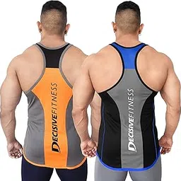 decisive Fitness Designer Gym Stringer Vest, Gym Vest, Racer Y Back, Sports Tank Tops, Sando for Men-picture-52