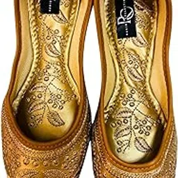 rahika collection Women's Handcrafted Ethnic Juttis | Embroidered Flats Mojari-picture-22
