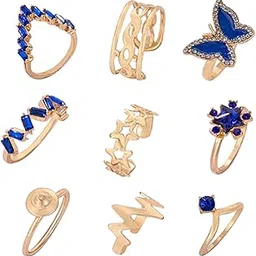 scintillare by sukkhi Luxurious Gold-Plated Contemporary Stackable Combo Finger Rings-picture-24