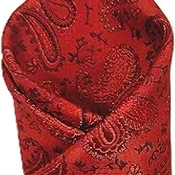 voici France Men's Pocket Square, checked & paisley design, free size, Microfiber Satin fabric-picture-13